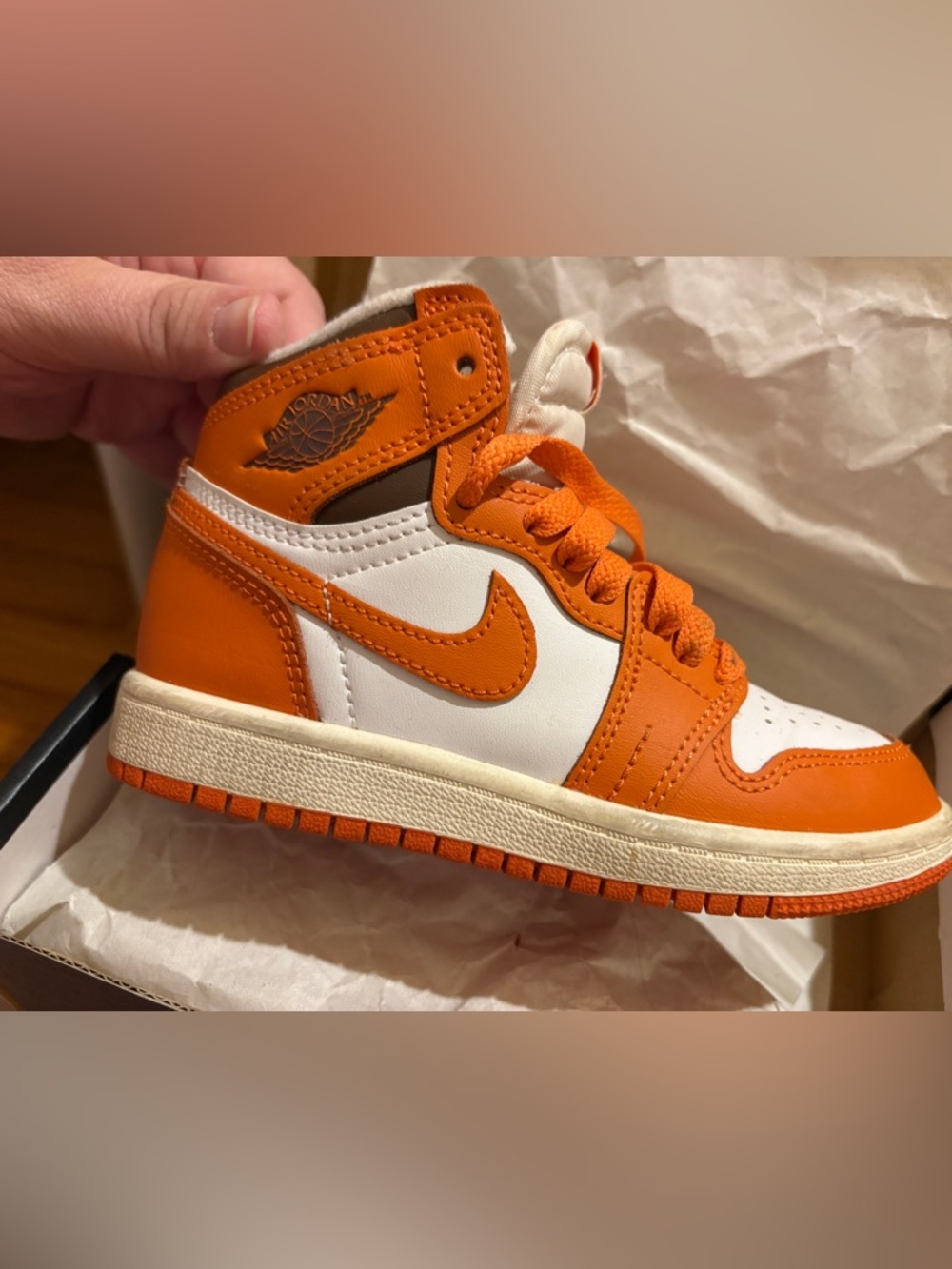 Jordan 1 Retro High OG (PS) Box Label - White/Starfish-Cacao
11c
